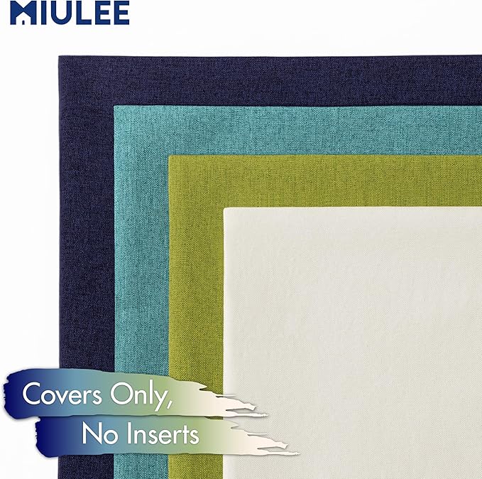 MIULEE Pack of 4 Decorative Outdoor Throw Pillow Covers Linen Waterproof Pillow - Image 5