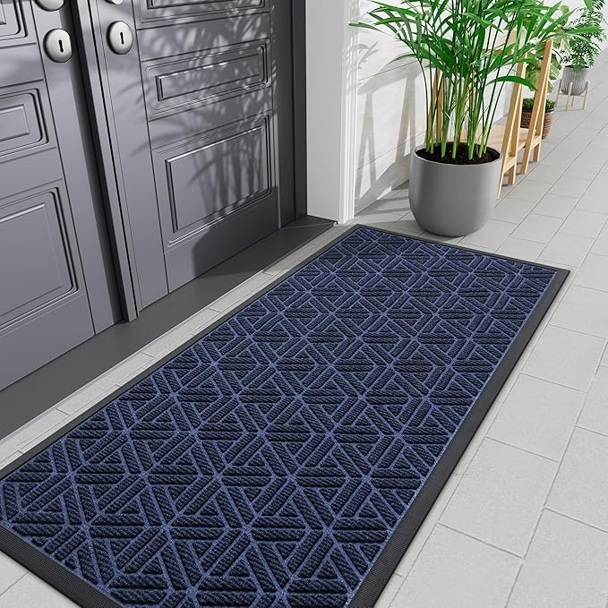 Smiry Front Door Mat Outside Entrance, Heavy Duty Sturdy Natural Rubber Doormat by Smiry