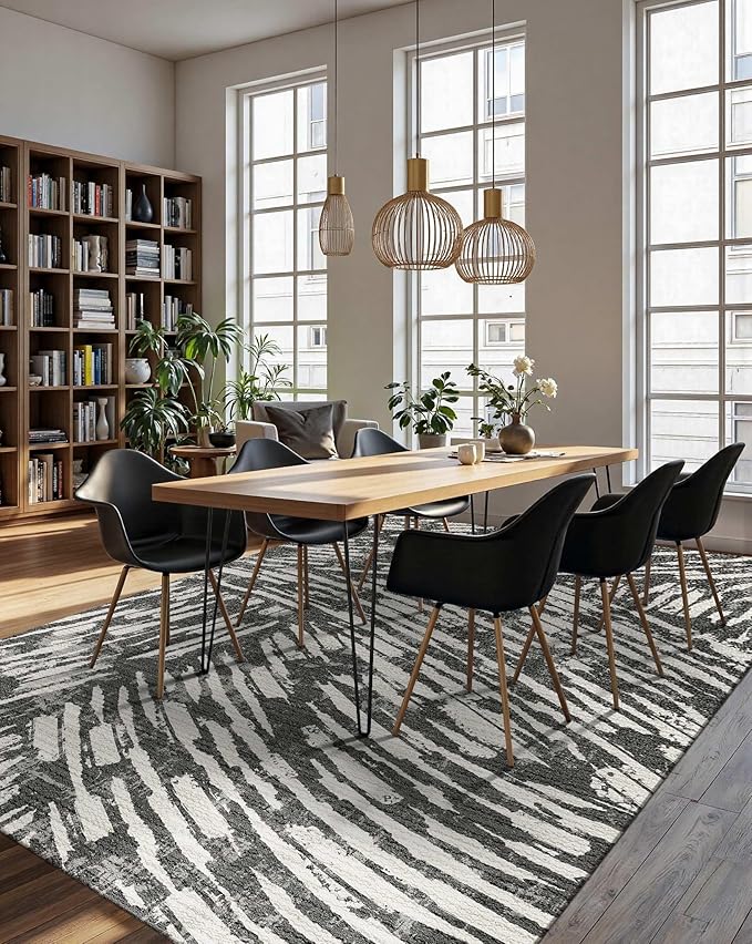 Latte&Fog 6x9 Area Rugs for Living Room Bedroom, Modern Abstract Washable Rug - Image 3
