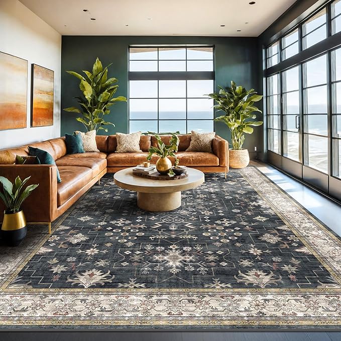 Boho Black Rug for Living Room - Image 3