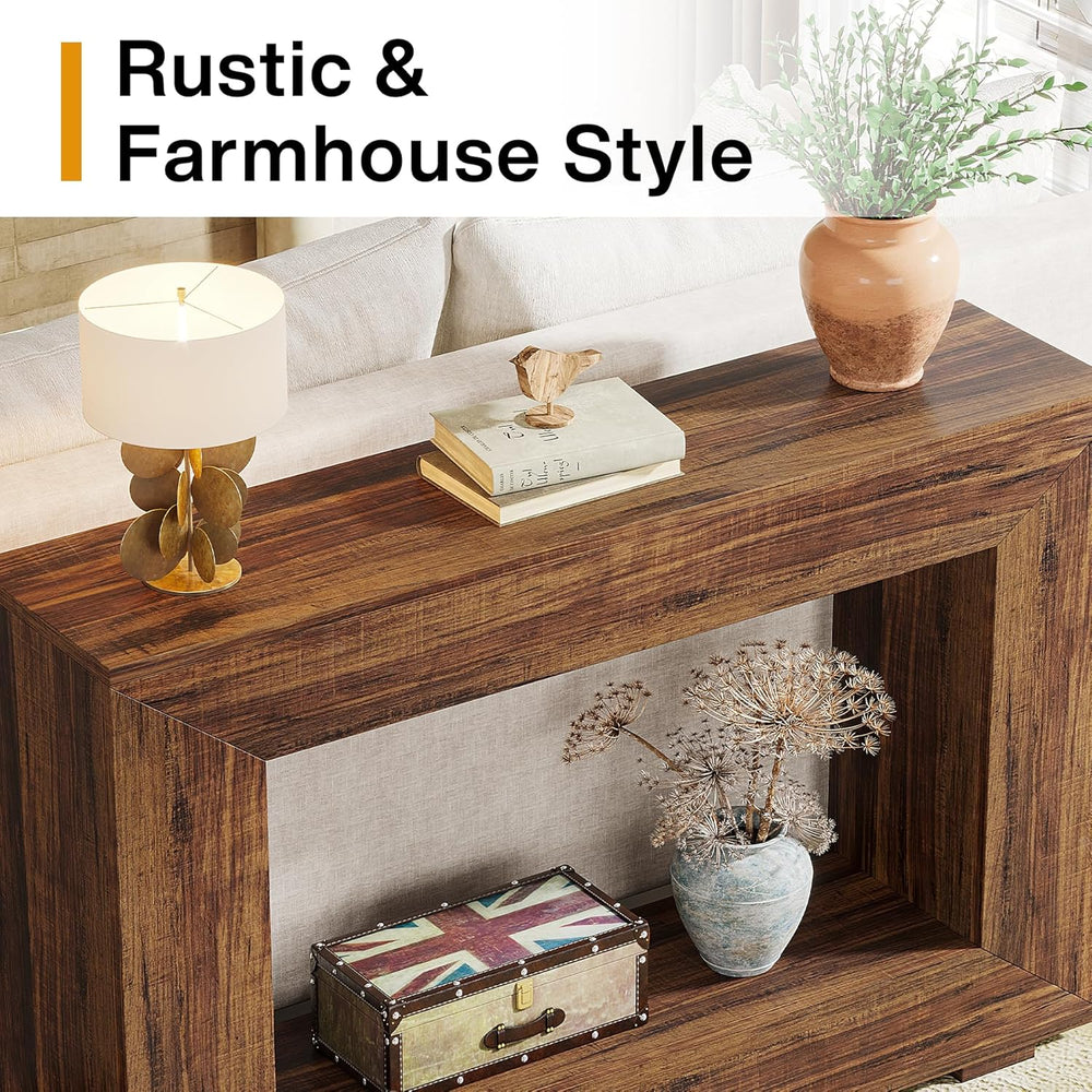 Tribesigns Farmhouse Console Table, 47 Inches Entryway Console Table with Sto...