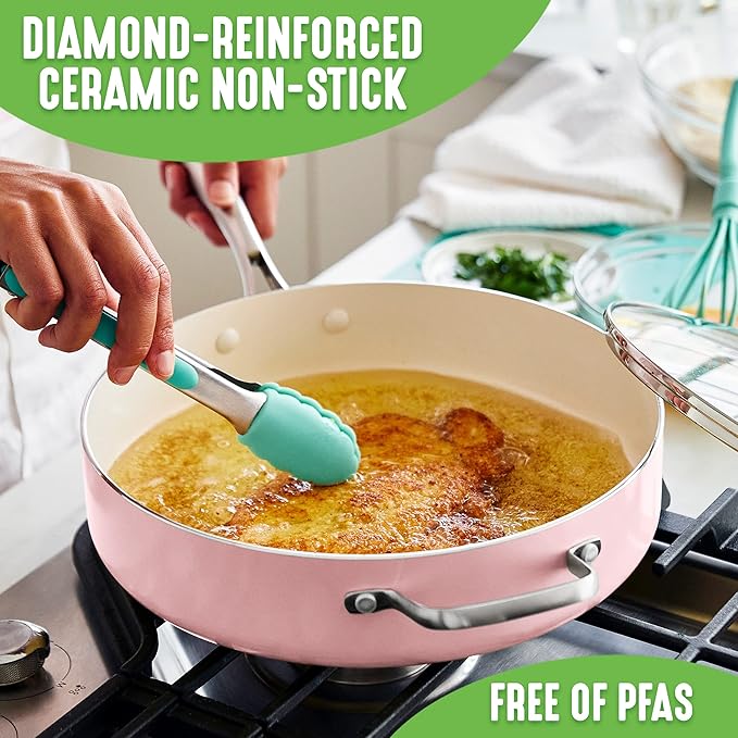 GreenLife Artisan Healthy Ceramic Nonstick, 5QT Saute Pan Jumbo Cooker - Image 5