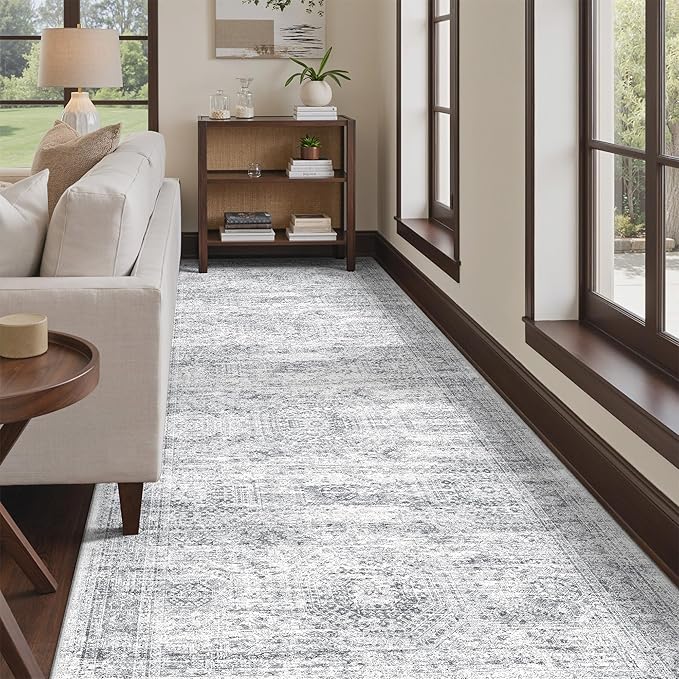 4x12 Runner Rug for Hallway, Low-Pile Wide Runner for Entryway, Long Washable - Image 4