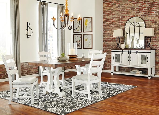 Signature Design by Ashley Valebeck Farmhouse Cushioned Dining Chair, 2 Count...