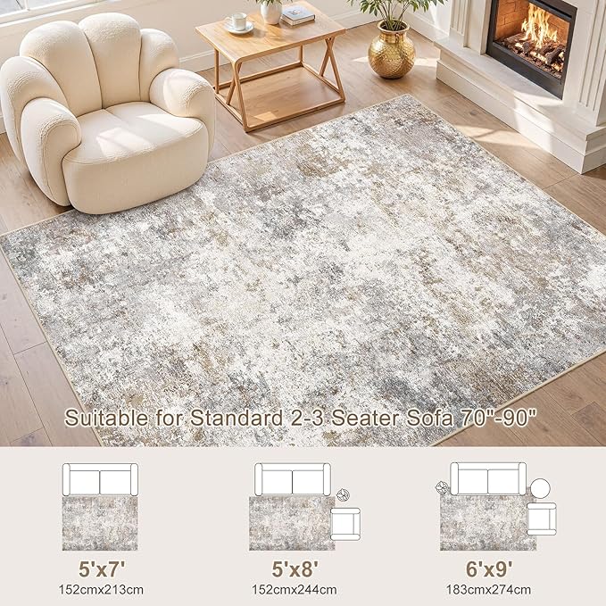 UERMEI 5x8 Area Rug Living Room Rugs - Image 2