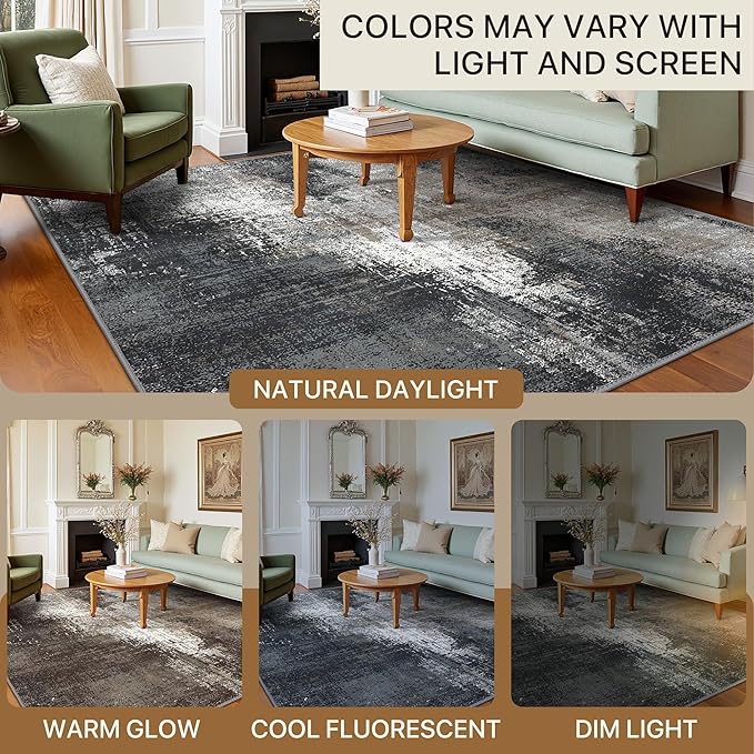 Area Rugs 8x10 for Living Room Bedroom, Modern Abstract Machine Washable Rug - Image 7