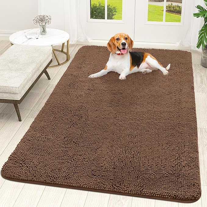 OLANLY Dog Door Mat for Muddy Paws 59x35, Absorbs Moisture and Dirt, Absorbent by OLANLY