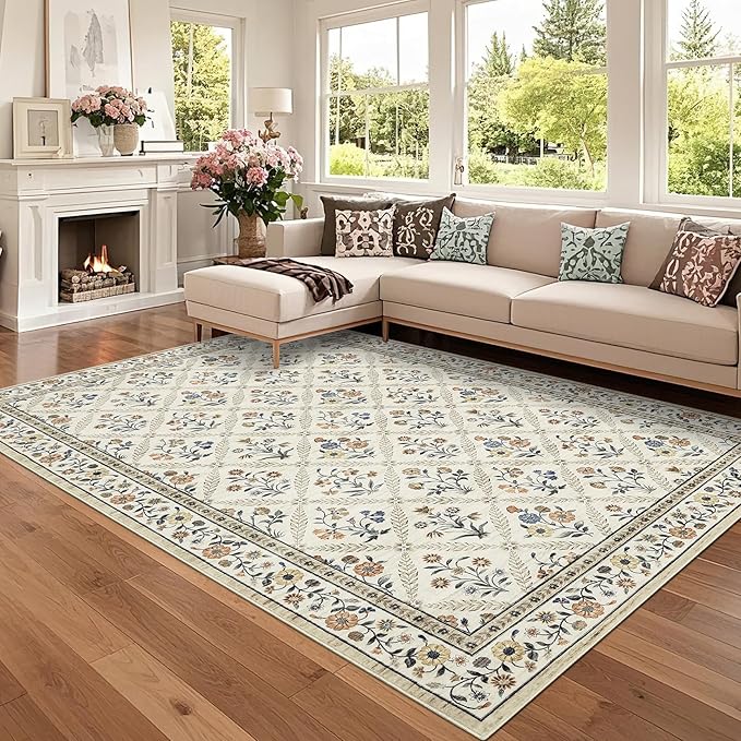 GarveeHome Living Room Rug 5x7 Rug Machine Washable Stain Resistant Area Rug by GarveeHome