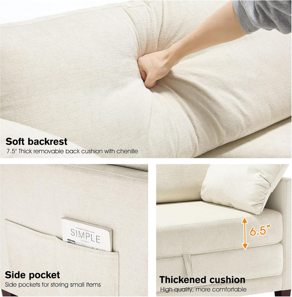 51" Loveseat Sleeper Sofa Bed, Chenille Convertible Floor Sofa Bed for S...