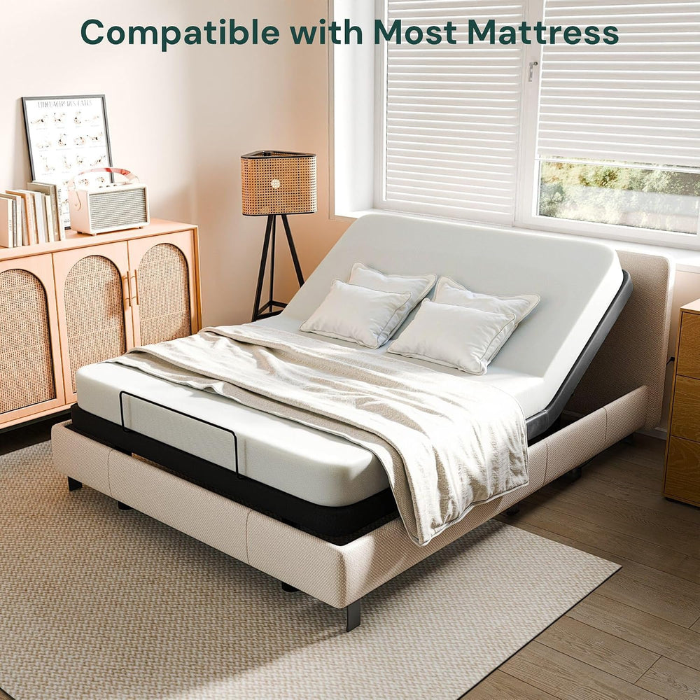 SunsGrove Full Adjustable Bed Frame, Wired Remote Control, Independent Head a...