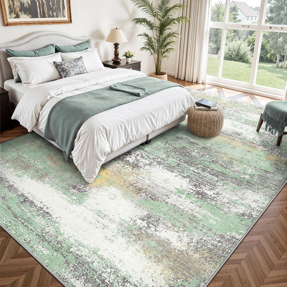 8x10 Area Rugs, Abstract Modern Ultra Soft Washable Rug, Non Slip Carpet with...