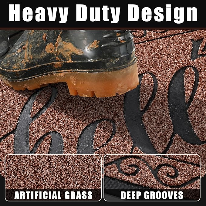 Yimobra Welcome Mats for Front Door 29.5x17, Heavy Duty Waterproof Outdoor Door - Image 2