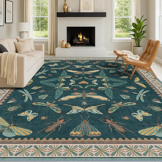 Insect Boho 7X9 Washable Living Room Rug - Image 6