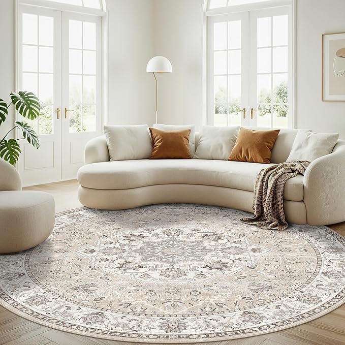 Washable 8ft Round Area Rug - Image 8