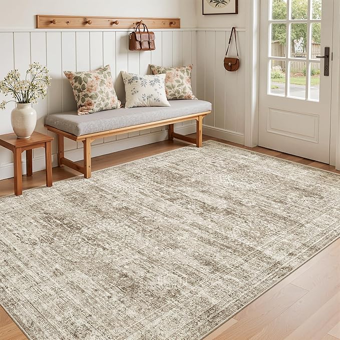 Area Rugs 4x6 for Living Room, Vintage Washable Rugs for Dining Room, Non-Slip - Image 3