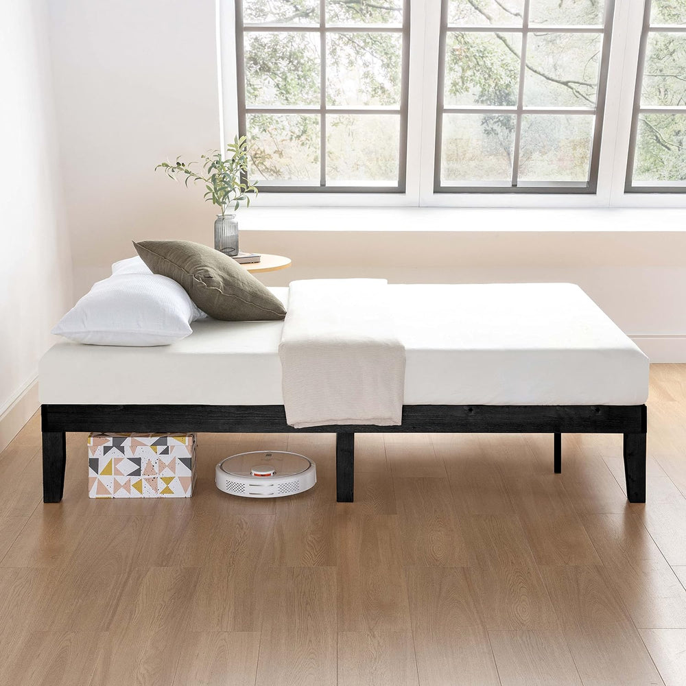 Mellow Naturalista Classic 12 Inch Solid Wood Platform Bed with Wooden Slats,...