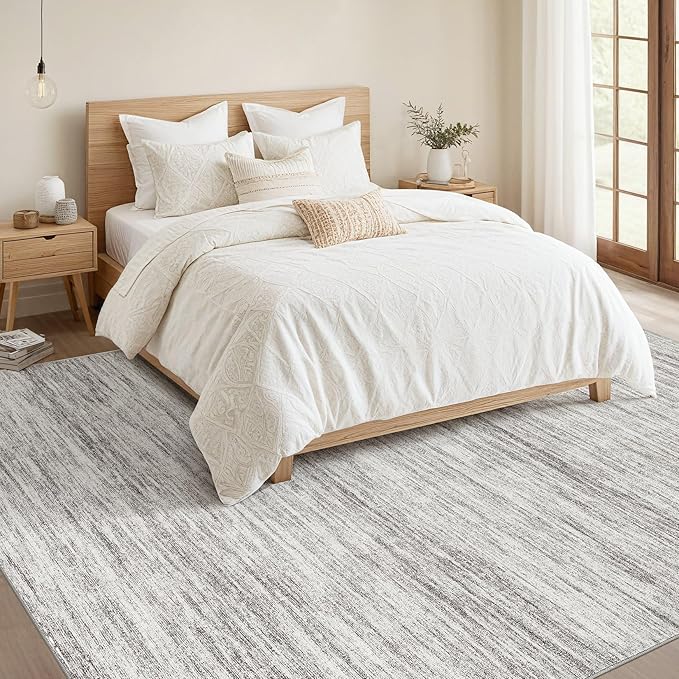 Nakagishi 5x8 Area Rugs Living Room: Washable Large Vintage Rug Neutral - Image 5