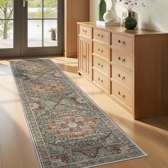 Runner Rug 2x8 Runners for Hallways Non Slip Washable, Vintage Hallway Runner - Image 3