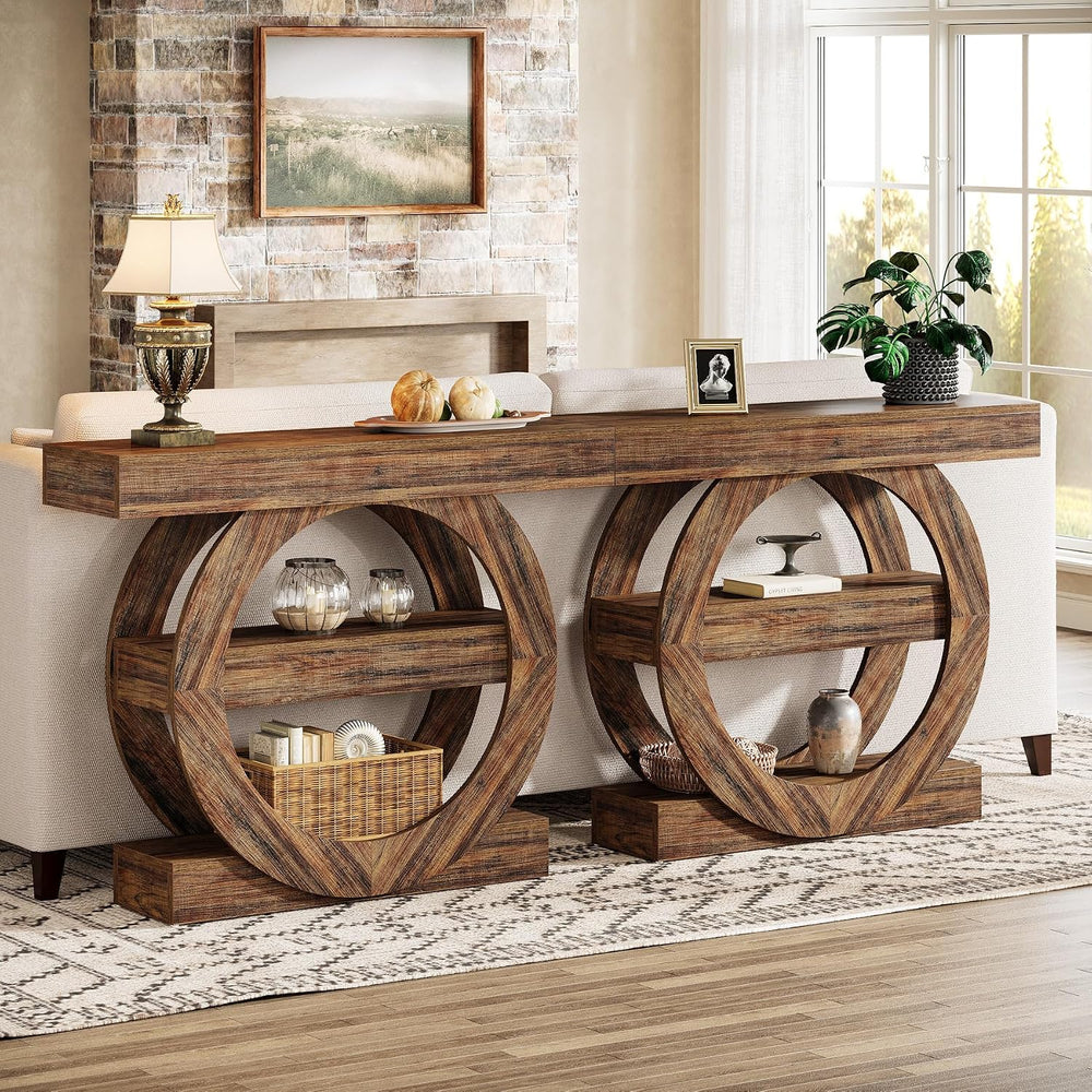 Tribesigns 41-Inch Entryway Table with Storage, 3-Tier Farmhouse Console Tabl...