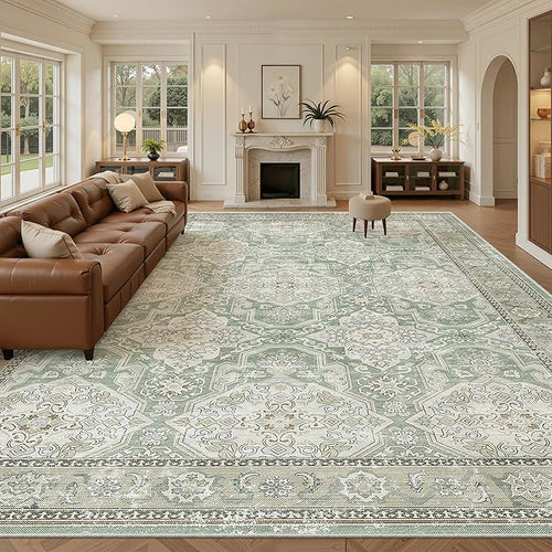 10x14 Area Rugs for Living Room, Non Slip Machine Washable Vintage Rugs - Image 2