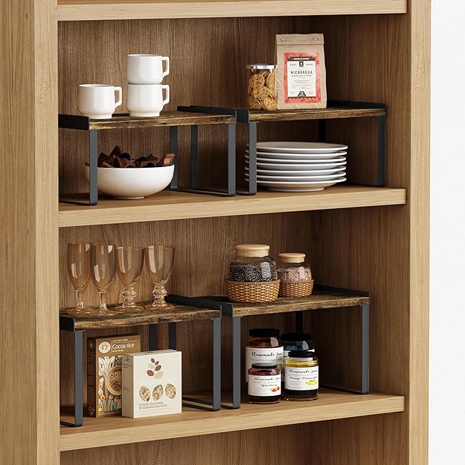 Goozii Kitchen Cabinet Organizers and Storage Shelves, Rustic Farmhouse Desk - Image 4