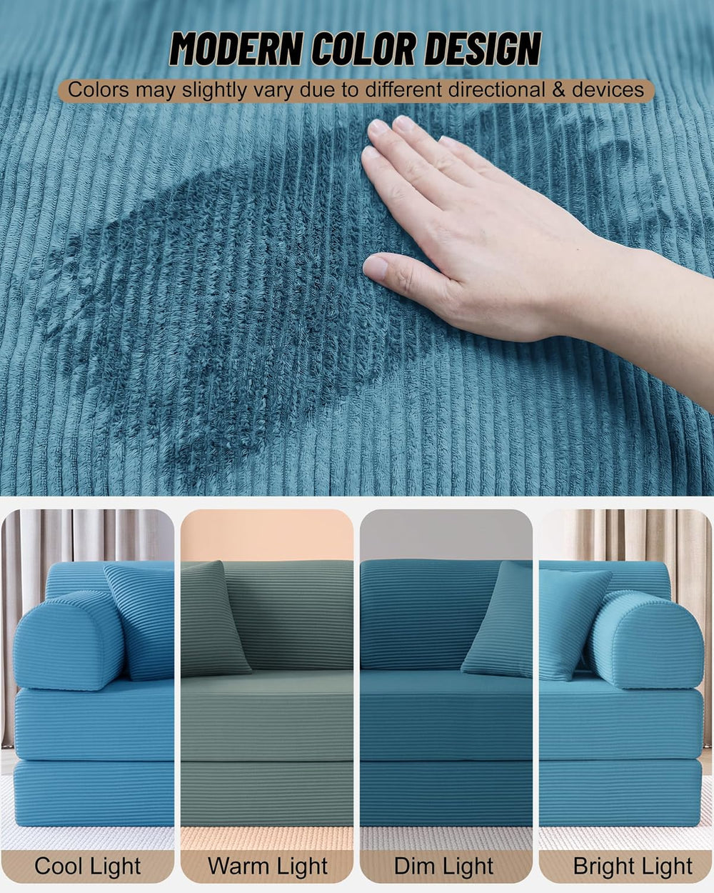 78.8" Convertible Sofa Bed, High Back Boneless Couch for Living Room