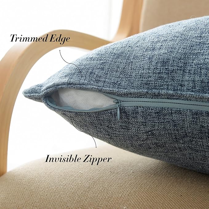 HPUK Linen Throw Pillow Covers Pack of 2, 20x20 Inch Accent Cushion Covers - Image 4