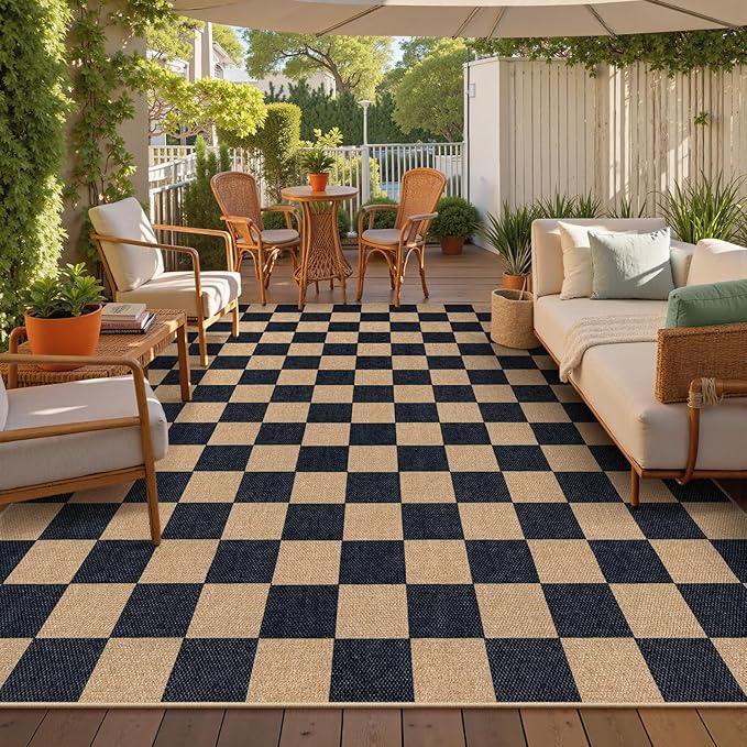 Lahome Colette Checkered Easy Jute Rug, 9x12 Area Rug by Lahome