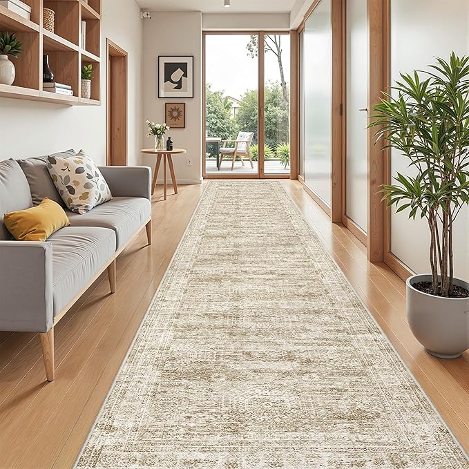 Washable Runner Rug 2.5x16, Non-Slip Long Hallway Runner by Restydon