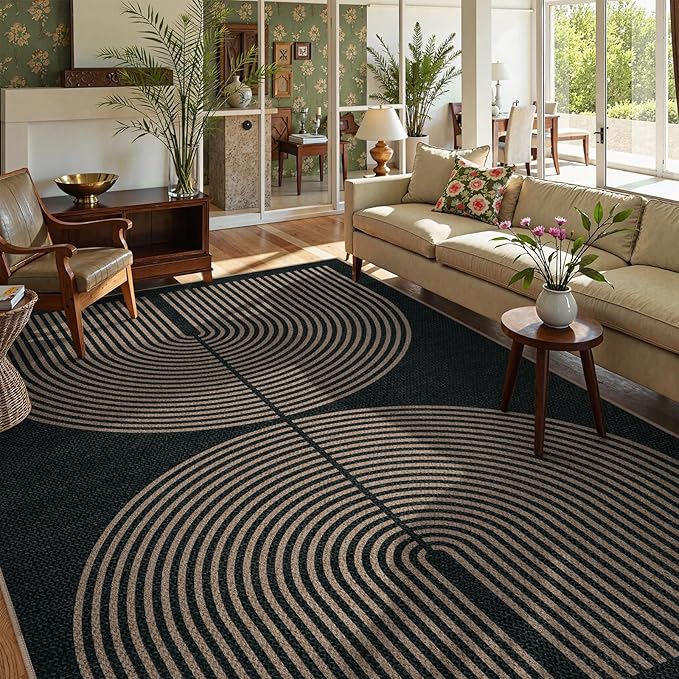 Lahome Enfys Modern Rainbow Easy Jute Rug, Washable Rugs 8x10 - Image 2