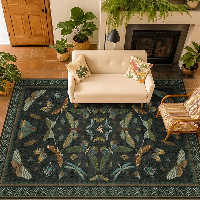 Dark Green Area Rugs 5x7 for Living Room - Image 6