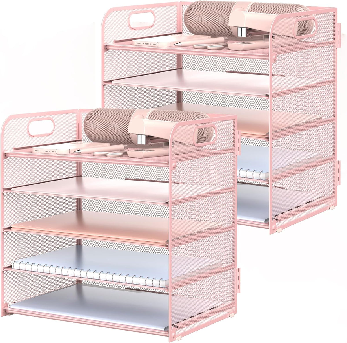 2 Pack Letter Tray 5-Tier Desk Organizer File Paper Holder