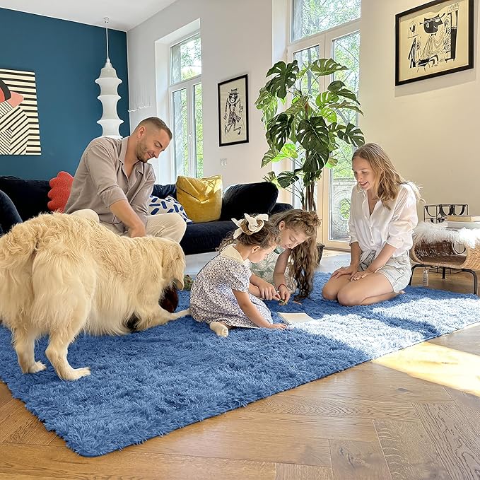 OLANLY 3x5 Machine Washable Small Bedside Rug, Soft Fluffy Shaggy Rugs - Image 7