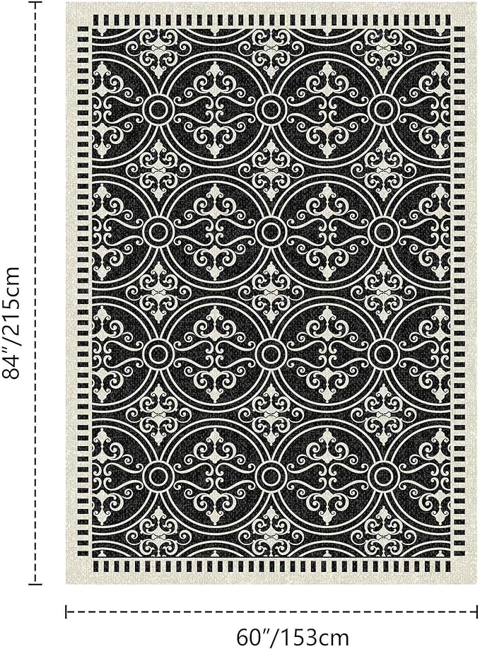 Latte&Fog 6x9 Area Rugs for Living Room Bedroom, Large Vintage Washable Rug - Image 2