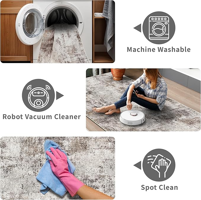 3x12 Washable Hallway Runner Rug: Non Slip Carpet Runners Easy-to-Clean - Image 4