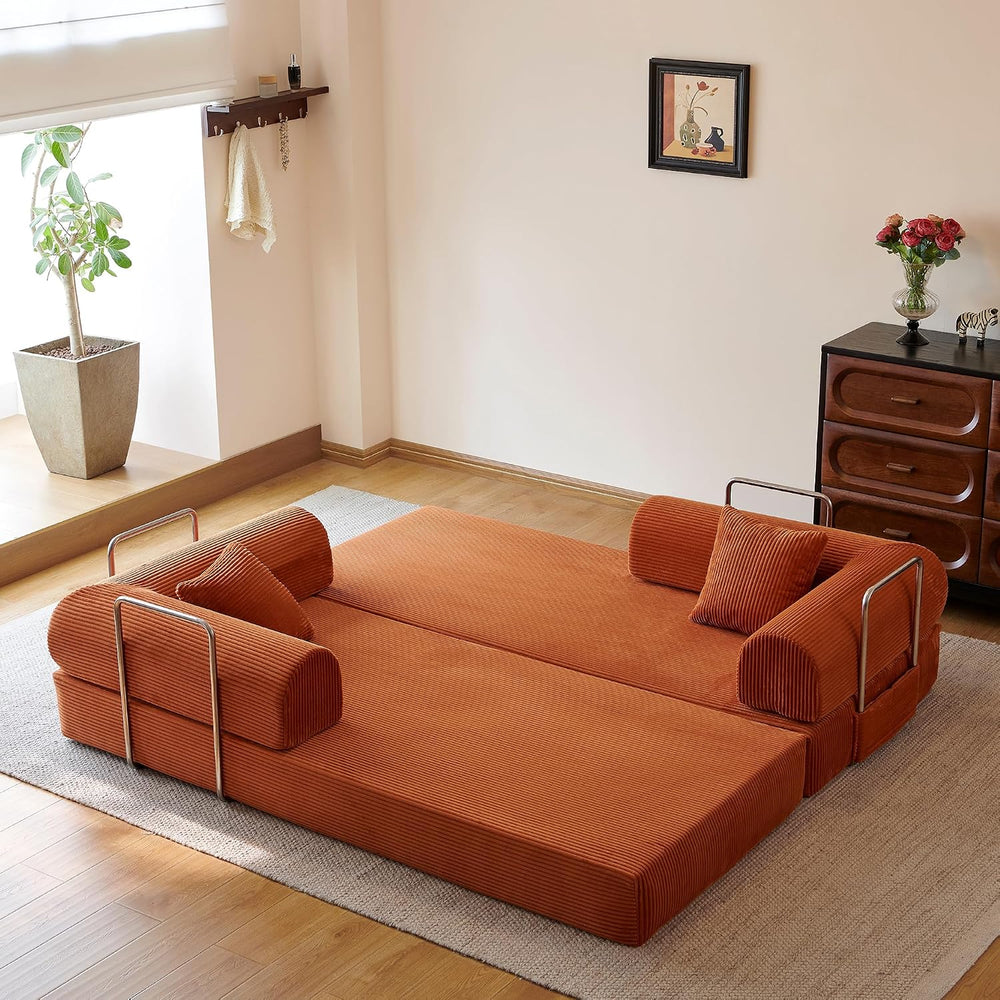 Eafurn 4-in-1 Boneless Convertible Sofa Bed, 79" Folding Mattress Couch ...