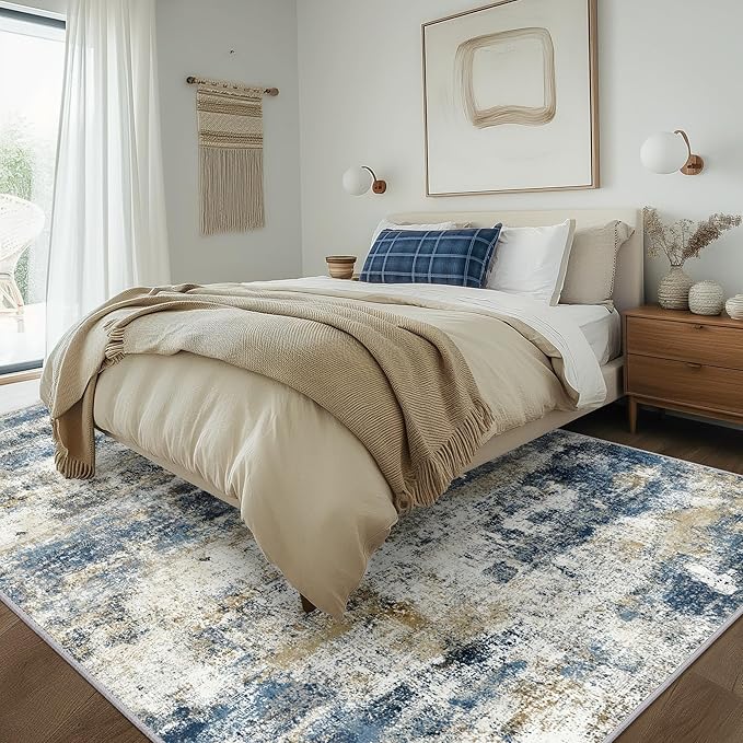 Area Rugs 5x8 for Living Room Bedroom, Modern Abstract Machine Washable Rug - Image 4