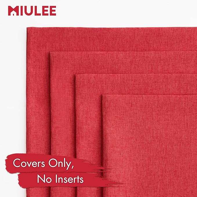MIULEE Pack of 4 Decorative Solid Waterproof Throw Pillow Covers Linen Garden - Image 5
