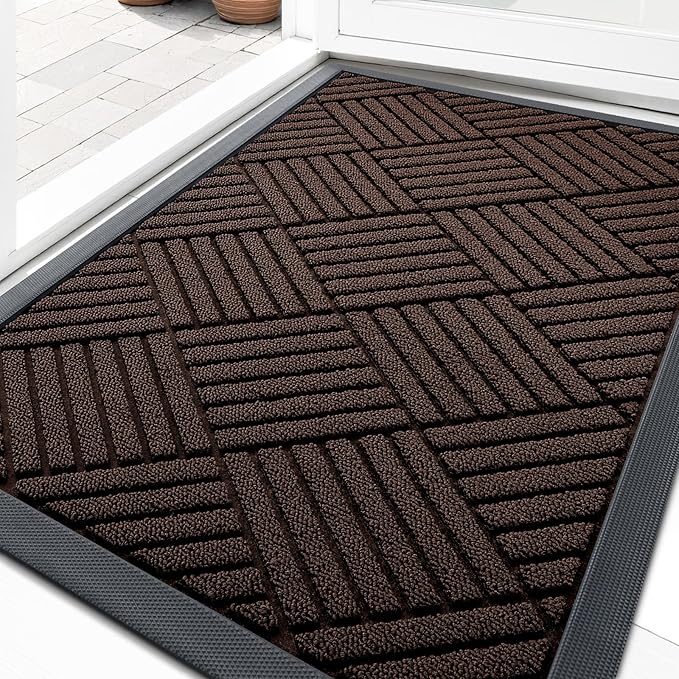 OLANLY Front Door Mat Outside Entrance 29.5x17, Heavy Duty Sturdy Natural by OLANLY