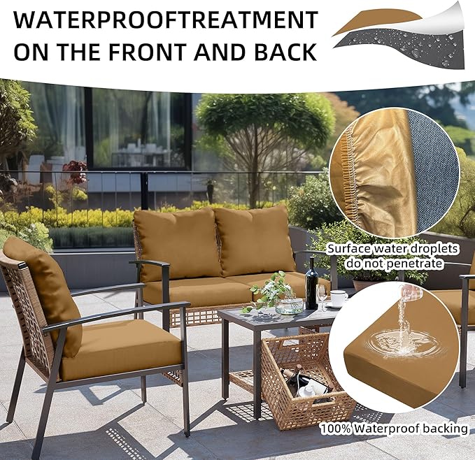 12Pcs Outdoor Cushion Covers, Patio Cushion Covers, Stretch Elastic Slipcovers - Image 4