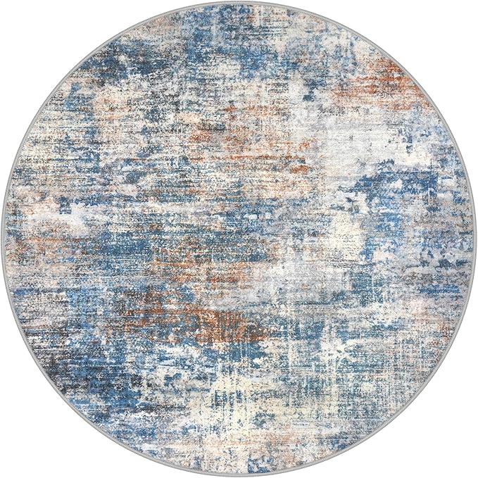 IOHOUZE Round Area Rug 5 Ft Circle Entryway Rugs Round Washable Door Mat Indoor - Image 9