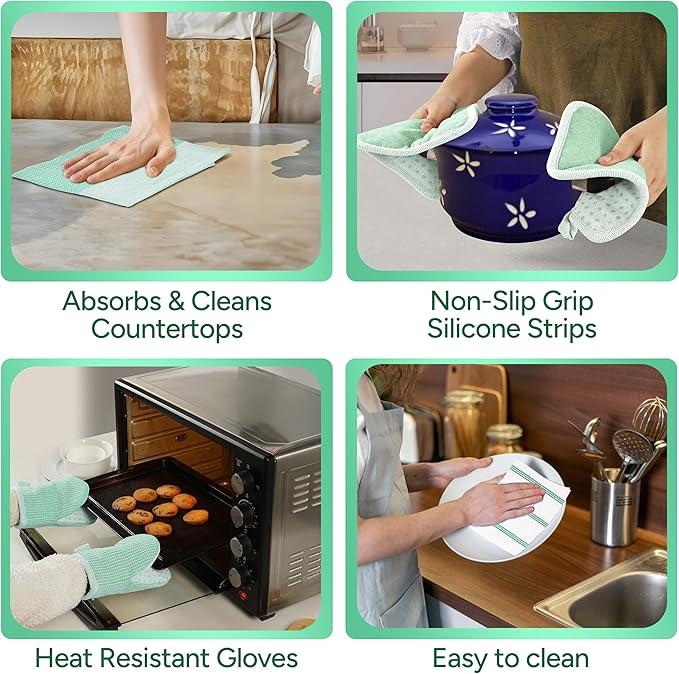 Casa Platino Potholders & Oven Mitts Heat Resistant, 8-Piece Mini Oven Mitt - Image 6