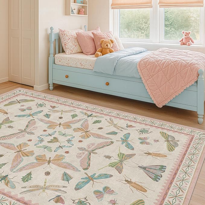 Hazo Haus Washable 5x8 Light Pink Rug - Image 7