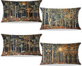 Rustic William Morris Inspired Forest Moon Pillow Covers 12x20 Set of 4 by Unknown