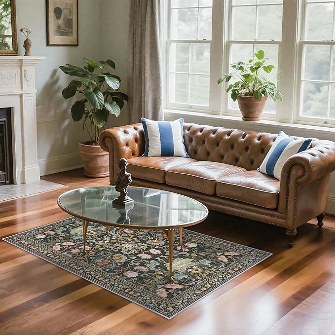 3x5 Living Room Area Rugs: Vintage Washable Non-Slip Rug - Image 7