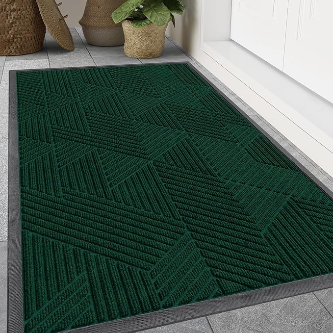 Smiry Front Door Mat Outside Entrance, Heavy Duty Sturdy Natural Rubber Doormat by Smiry