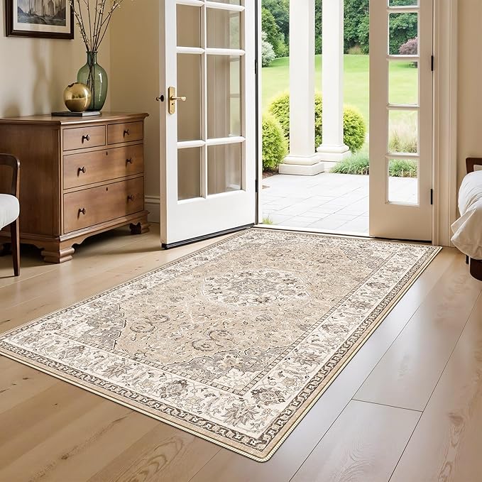 3x5 Living Room Area Rugs: Vintage Washable Non-Slip Rug - Image 5