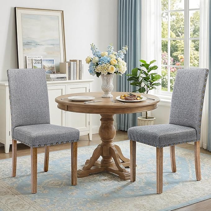 Upholstered Dining Chair Modern Stylish Parsons Kitchen Diner High Back with ...