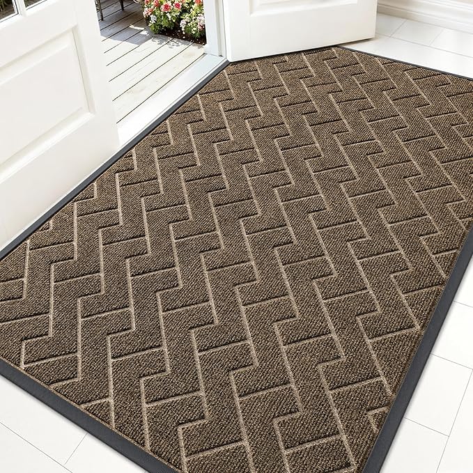 OLANLY Front Door Mat Indoor Outdoor Entrance, Waterproof All-Season, by OLANLY