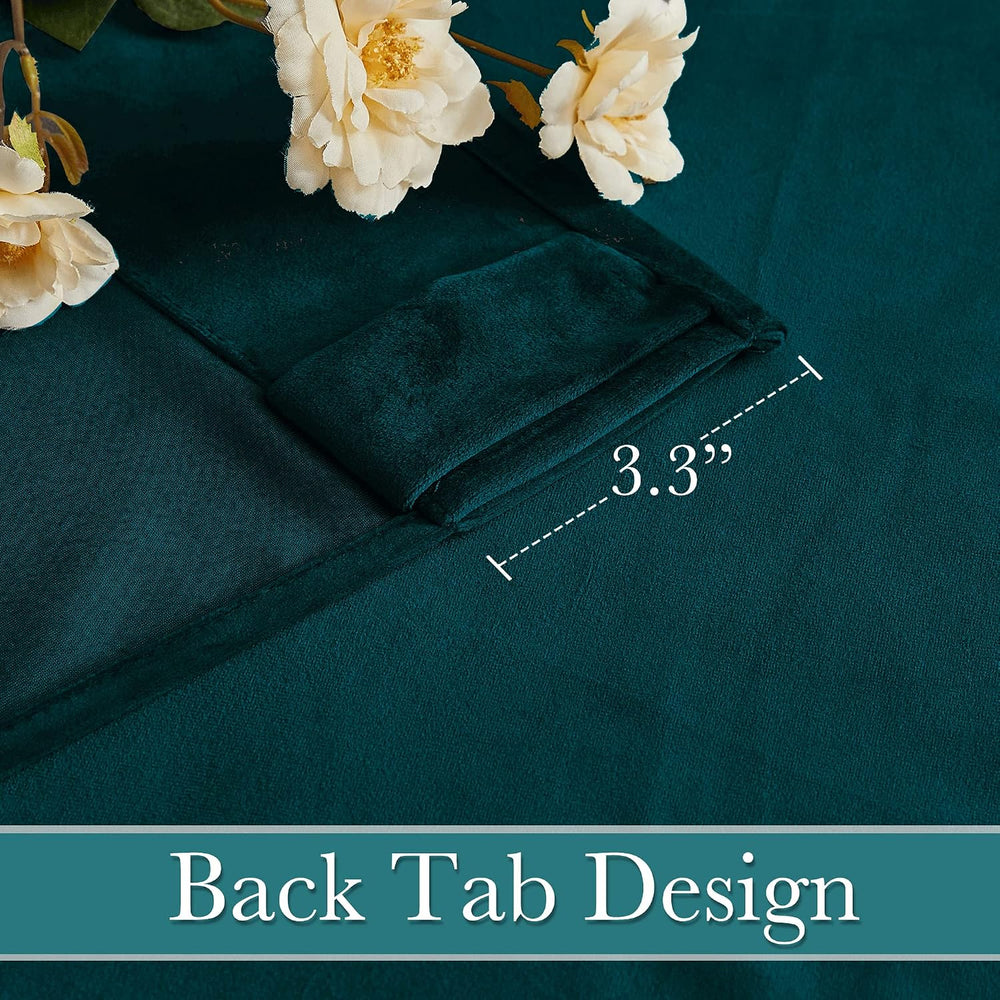RYB HOME Teal Velvet Blackout Curtains 84 inches for Bedroom Living Room